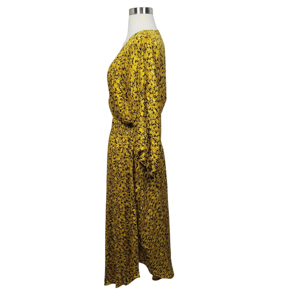 NWT Anthropologie Marigold Yellow Boho Midi Dress XS Smocked Waist - Picture 8 of 11